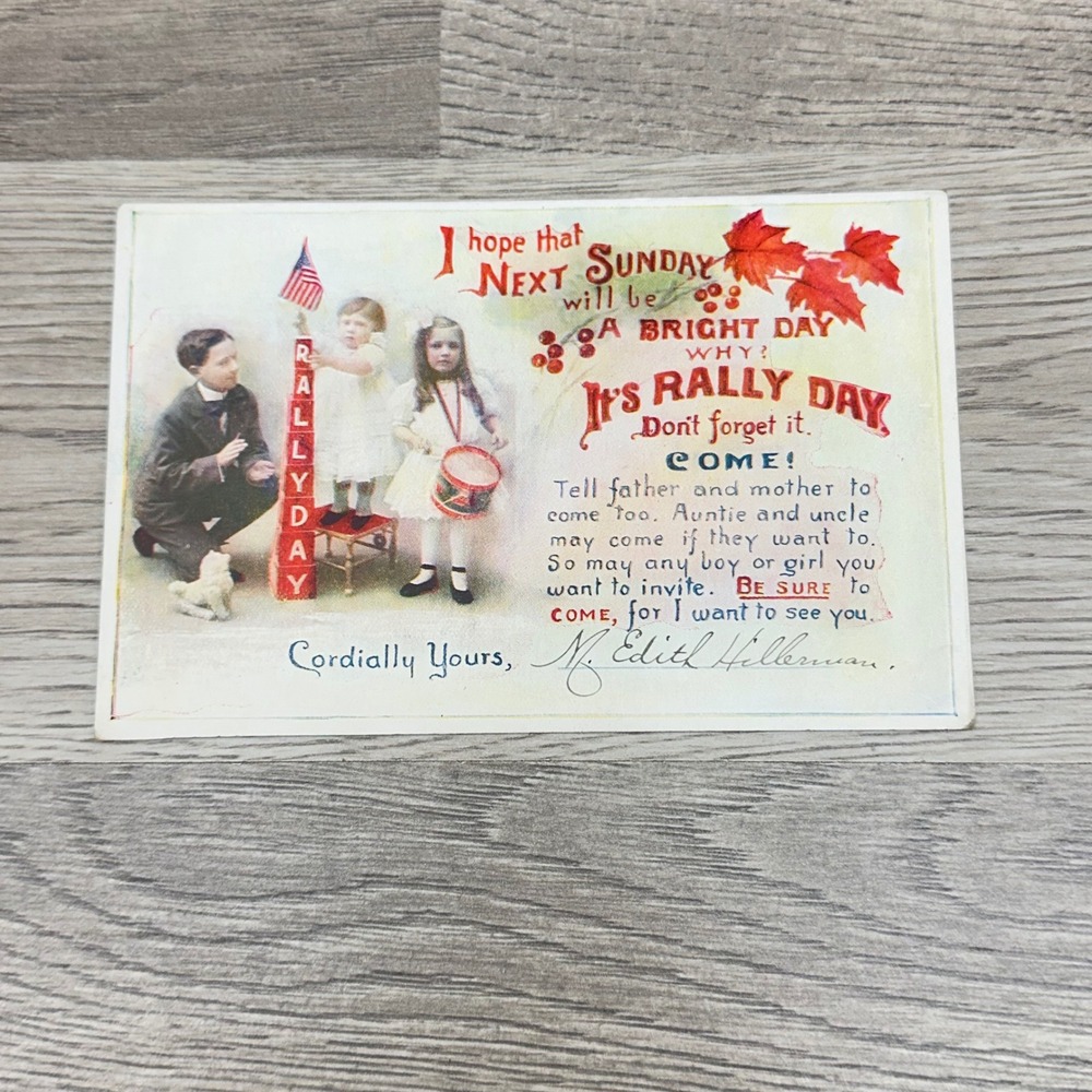 Goodenough & Woglom Postcard Vintage Rally Day Children